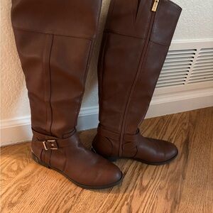 Kenneth Cole Reaction Brown Knee High Riding Boots